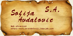 Sofija Avdalović vizit kartica
